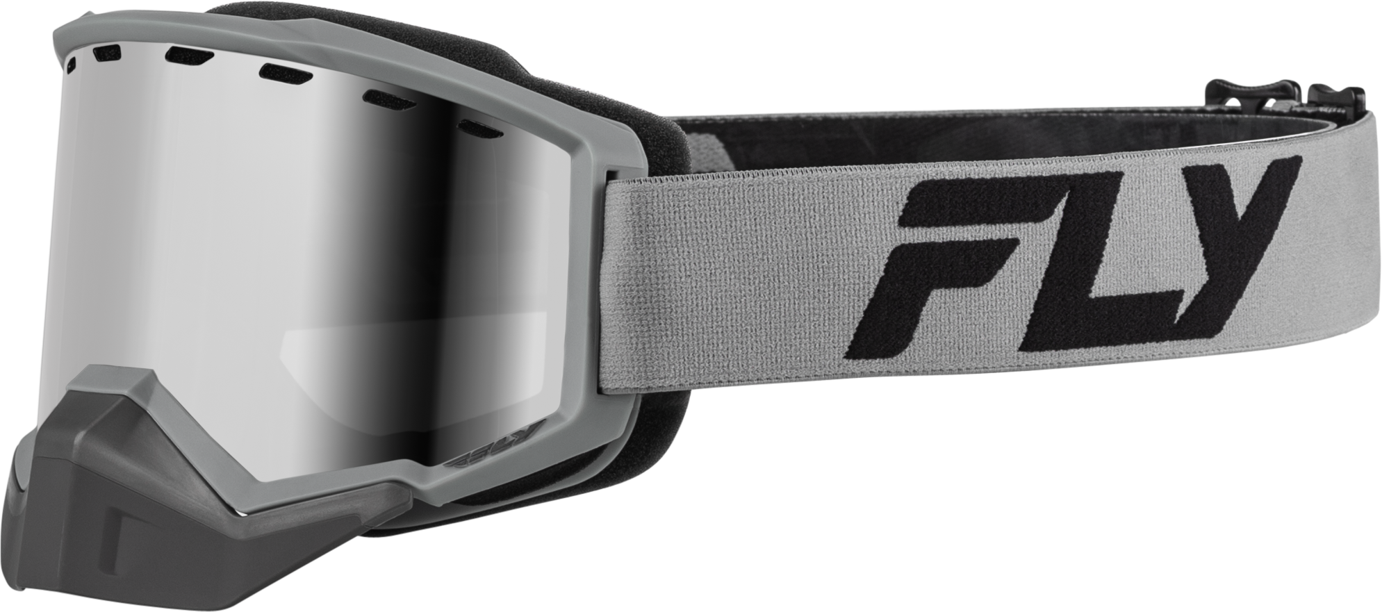 FOCUS SNOW GOGGLE SILVER/CHAR W/ SILVER MIRROR/SMOKE LENS