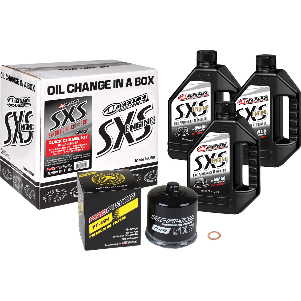 SXS QUICK CHANGE KIT 5W-50 WITH BLACK OIL FILTER