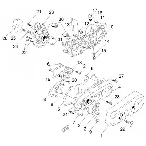 (29) CVT Protective Cover Bolt - G-FORCE POWERSPORTS