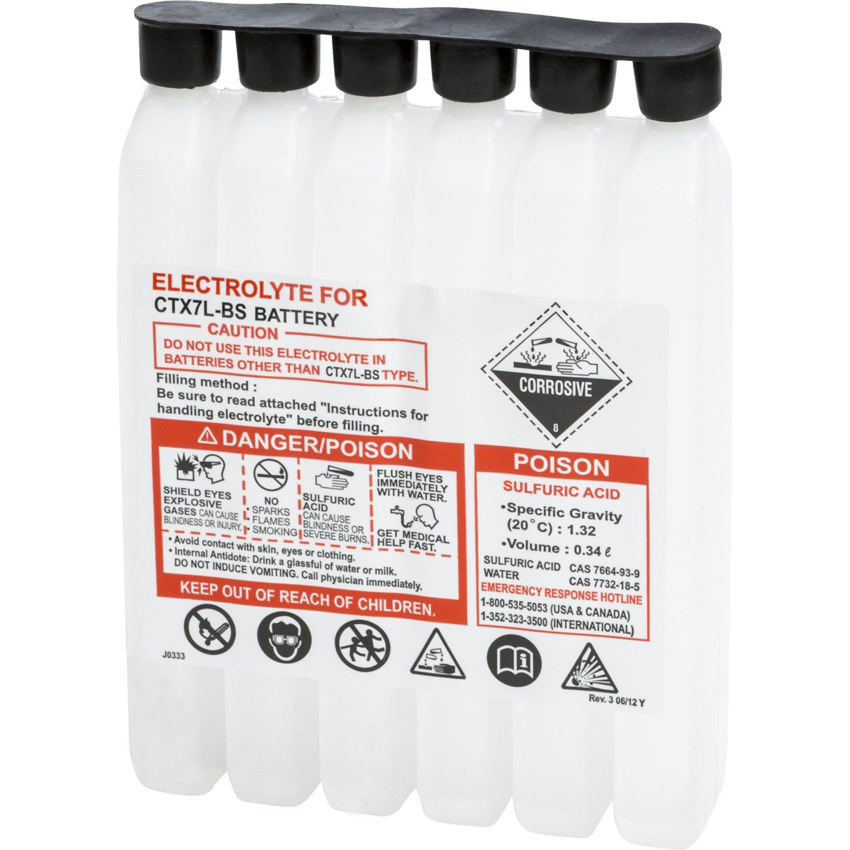 SEALED BATTERY ELECTROLYTE PACK 450CC 450CC CTX