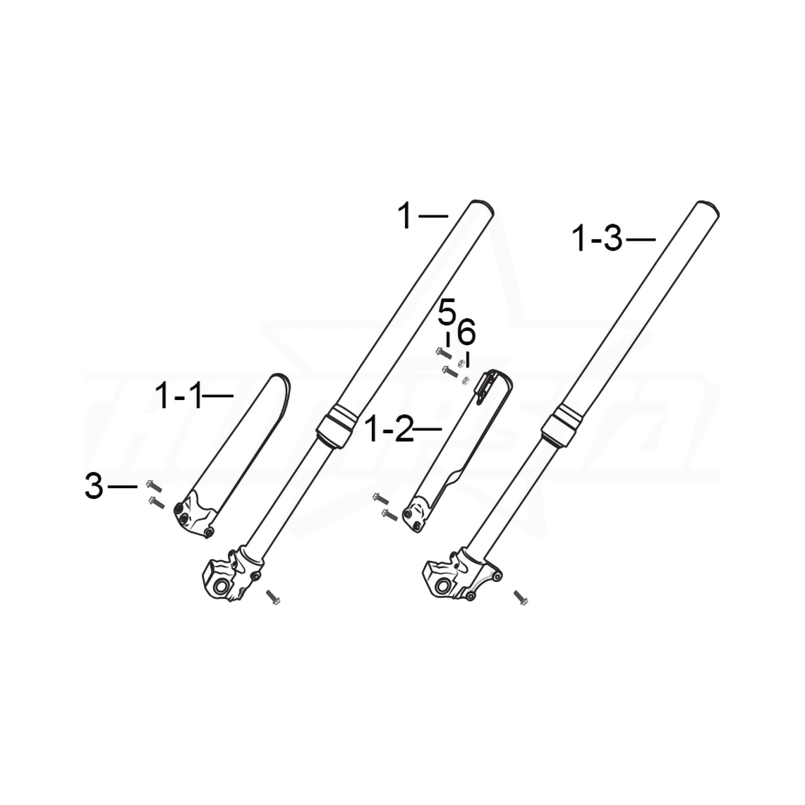 3947 | 700 x 45 x 48mm Front Adjustable Fork Set (V5)