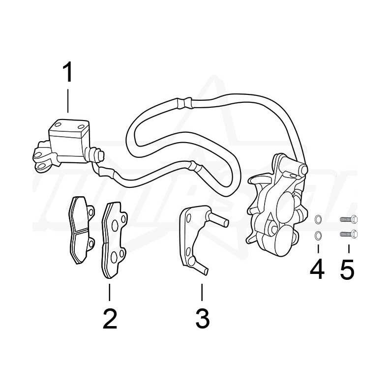 3977 | Front Brake Double Piston Assembly 6/51 (Fits TSK110) V5