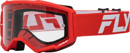 FOCUS GOGGLE RED/WHITE W/ CLEAR LENS