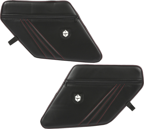 REAR STOCK DOOR KNEE PADS WITH STORAGE RED STITCHING