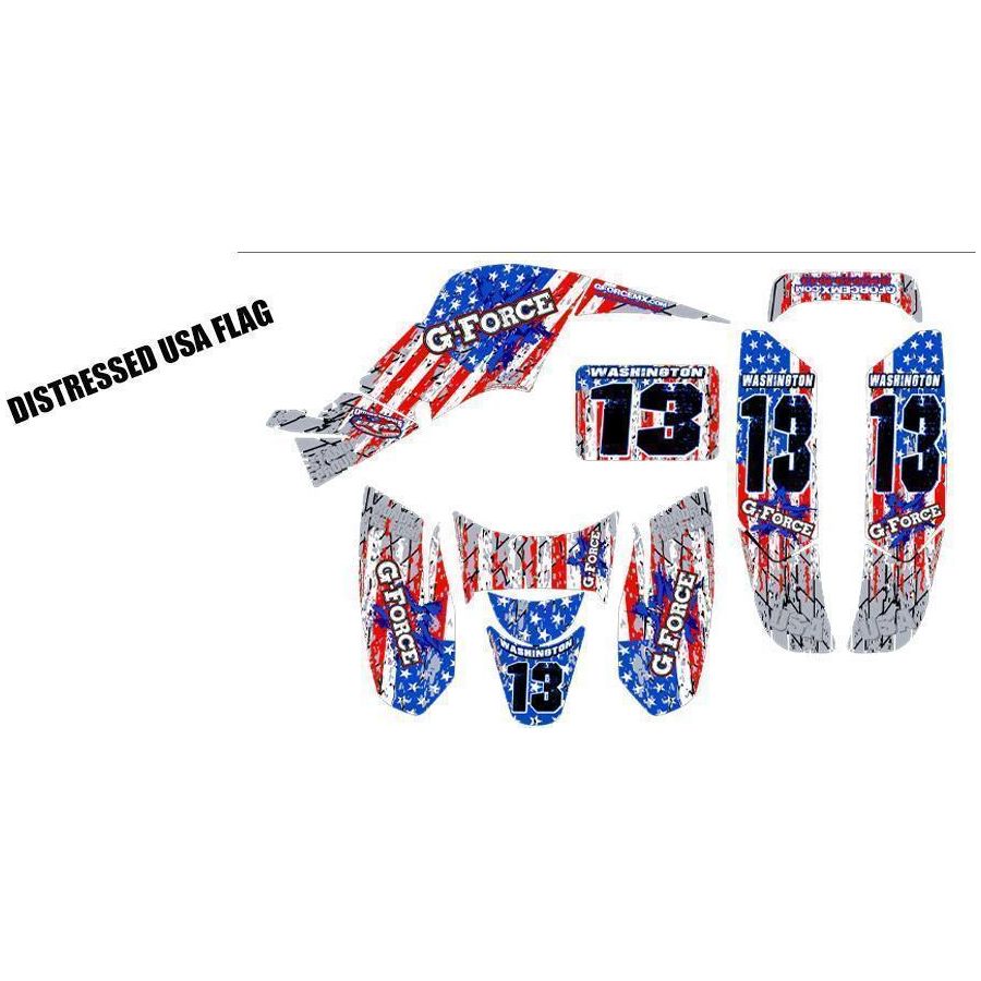 USA FLAG DISTRESSED - TEAM DECAL KIT - SALE