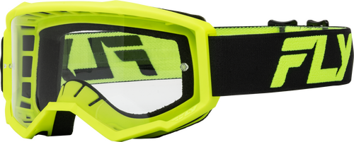 YOUTH FOCUS GOGGLE BLK/HI-VIS W/ CLEAR LENS