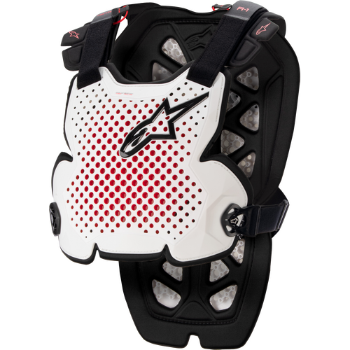 A-1 CHEST PROTECTOR WHITE/BLACK/RED MD/LG