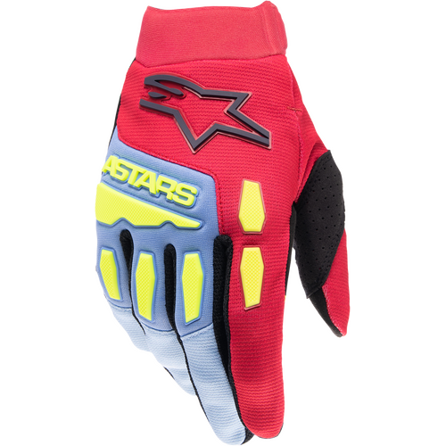 YOUTH & KIDS FULL BORE GLOVES LIGHT BLUE/RED BERRY/BLACK MD