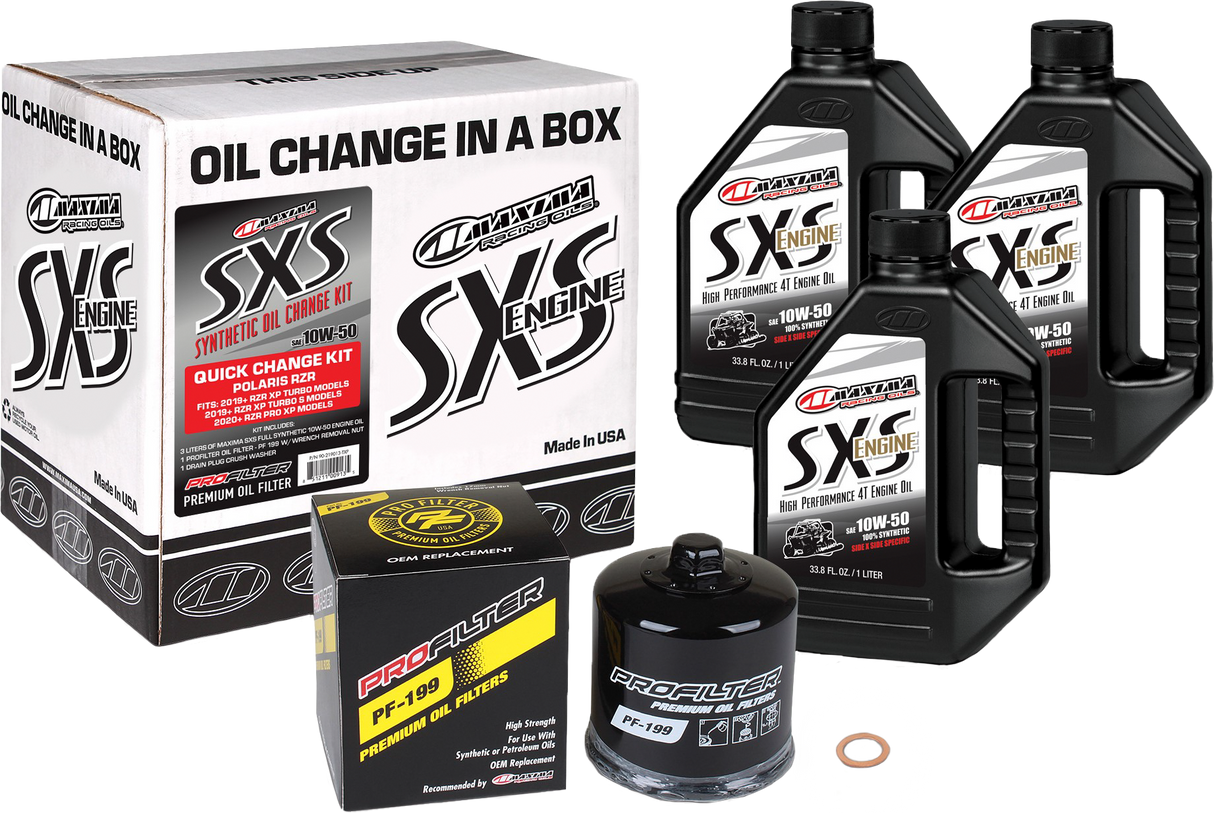SXS QUICK CHANGE KIT 10W-50 WITH BLACK OIL FILTER