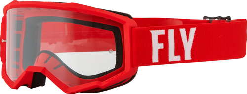 YOUTH FOCUS GOGGLE RED/WHITE W/ CLEAR LENS