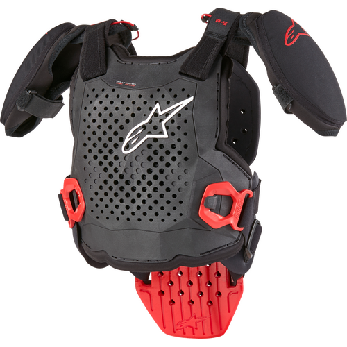 A-5 S YOUTH CHEST PROTECTOR BLACK/WHITE/RED LG/XL
