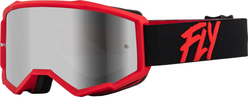 YOUTH ZONE GOGGLE BLACK/RED W/ SILVER MIRROR/SMOKE LENS