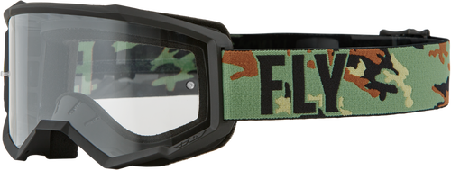 YOUTH FOCUS GOGGLE GREEN CAMO/BLACK W/ CLEAR LENS