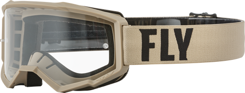 YOUTH FOCUS GOGGLE KHAKI/BROWN W/ CLEAR LENS
