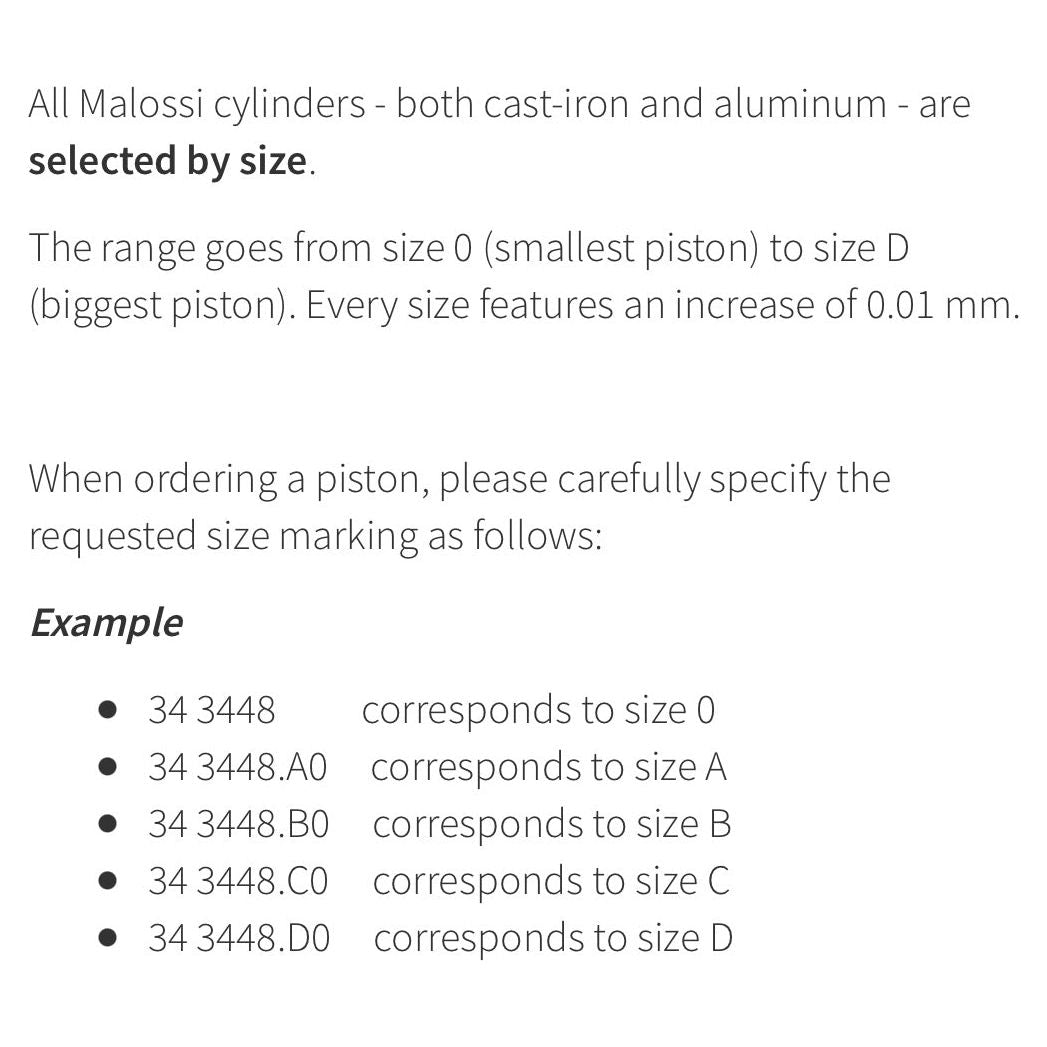 Malossi Replica  50cc/40mm  Piston Kit (12) #348544