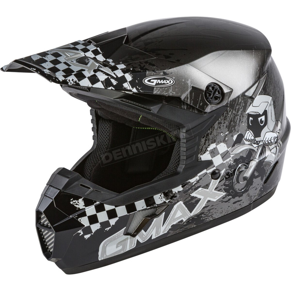 Youth MX-46Y Helmet Black/Dark Silver  - YSM